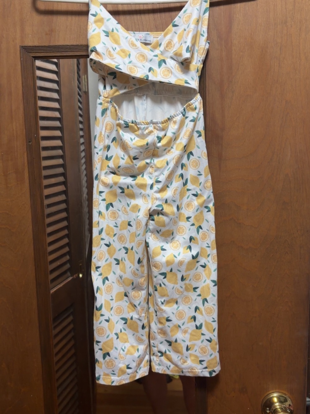 Girls Lemon-Print Pajama Set - White & Yellow